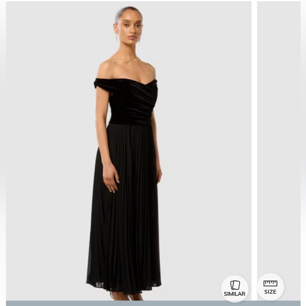 Forever New black party off shoulder dress